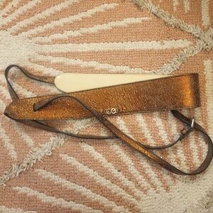 Last Call - Escada Metallic Leather Waist Cinch Belt